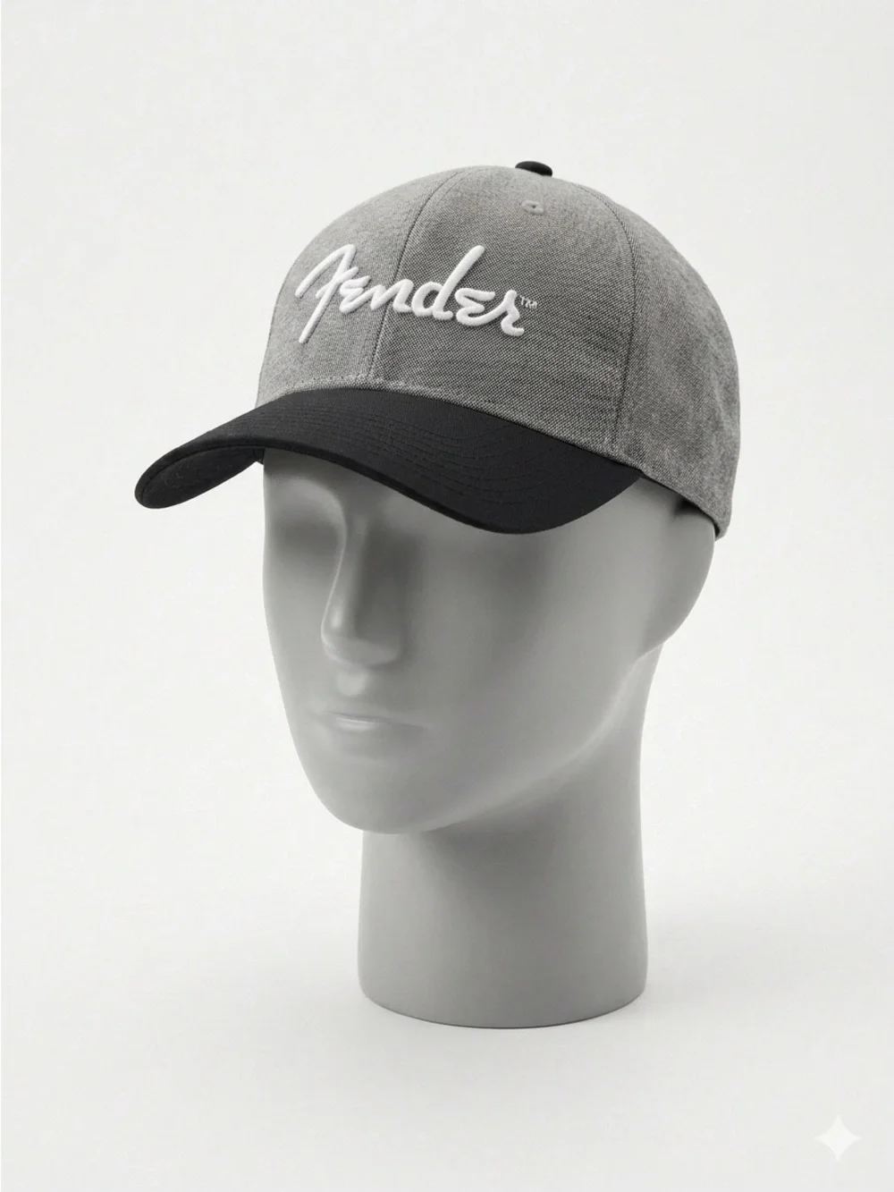 Fender Gray and Black Baseball Cap with White Logo